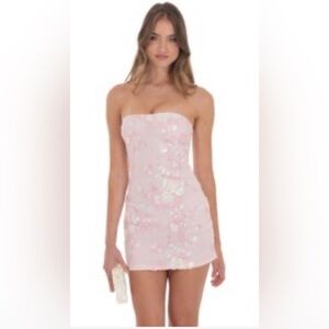 Elegant Strapless Pink Dress